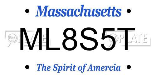 ML8S5T Massachusetts License Plate
