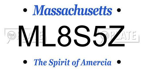 ML8S5Z Massachusetts License Plate