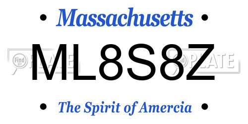 ML8S8Z Massachusetts License Plate