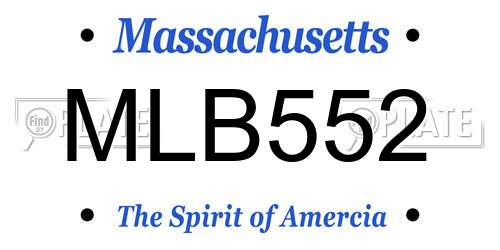 MLB552 Massachusetts License Plate