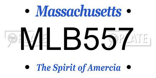 MLB557 Massachusetts License Plate