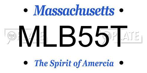 MLB55T Massachusetts License Plate
