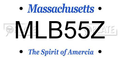 MLB55Z Massachusetts License Plate