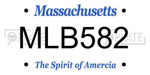 MLB582 Massachusetts License Plate
