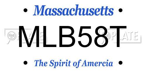 MLB58T Massachusetts License Plate