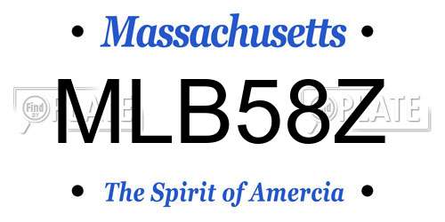 MLB58Z Massachusetts License Plate