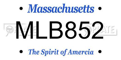 MLB852 Massachusetts License Plate