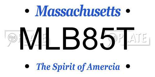 MLB85T Massachusetts License Plate