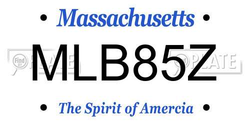 MLB85Z Massachusetts License Plate