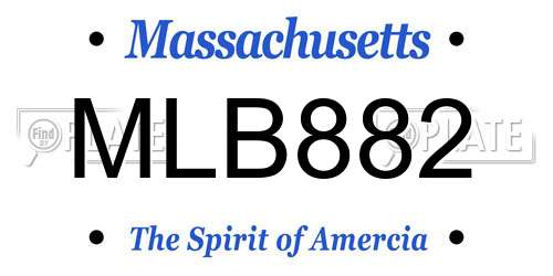 MLB882 Massachusetts License Plate