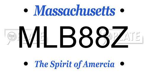 MLB88Z Massachusetts License Plate