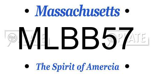 MLBB57 Massachusetts License Plate