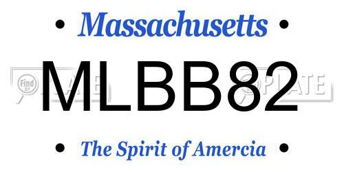 MLBB82 Massachusetts License Plate