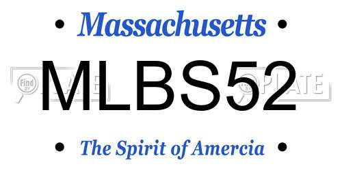 MLBS52 Massachusetts License Plate