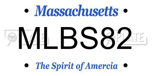 MLBS82 Massachusetts License Plate