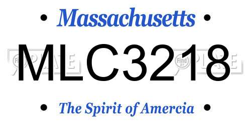 MLC3218 Massachusetts License Plate