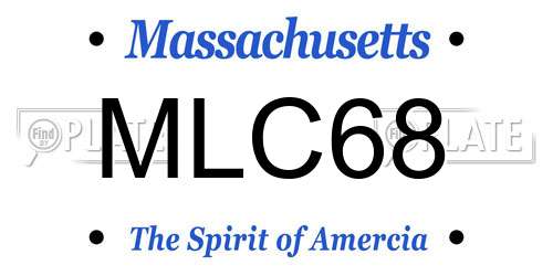 MLC68 Massachusetts License Plate