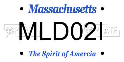 MLD02I Massachusetts License Plate