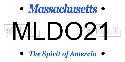MLDO21 Massachusetts License Plate