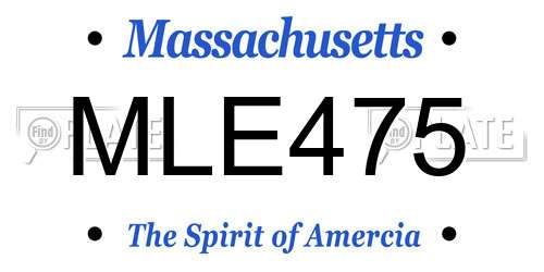 MLE475 Massachusetts License Plate