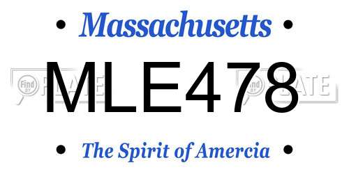 MLE478 Massachusetts License Plate