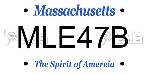 MLE47B Massachusetts License Plate