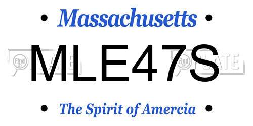 MLE47S Massachusetts License Plate