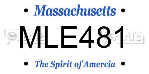 MLE481 Massachusetts License Plate