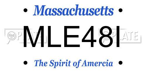 MLE48I Massachusetts License Plate