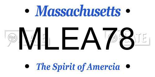 MLEA78 Massachusetts License Plate