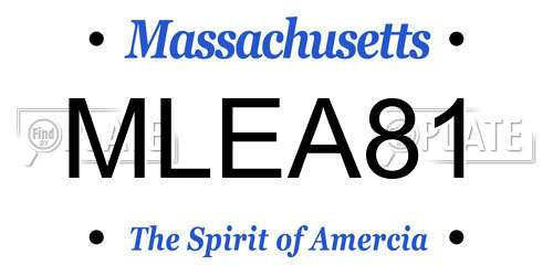MLEA81 Massachusetts License Plate