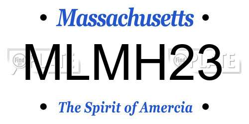 MLMH23 Massachusetts License Plate