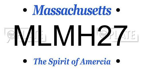 MLMH27 Massachusetts License Plate