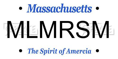 MLMRSM Massachusetts License Plate