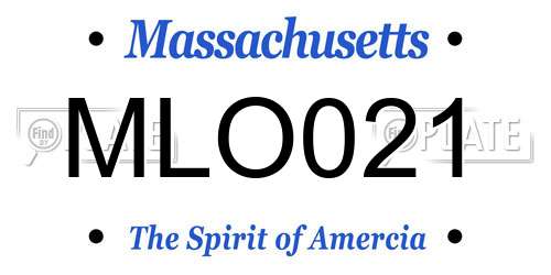 MLO021 Massachusetts License Plate