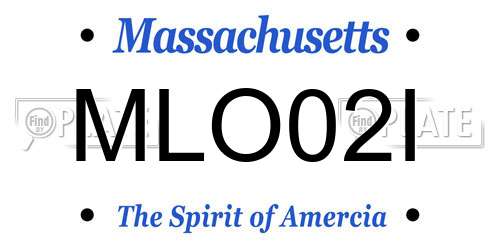 MLO02I Massachusetts License Plate