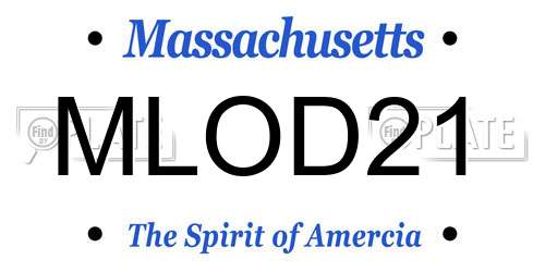 MLOD21 Massachusetts License Plate