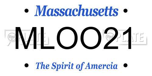 MLOO21 Massachusetts License Plate