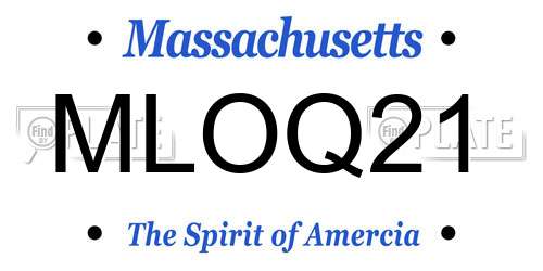 MLOQ21 Massachusetts License Plate