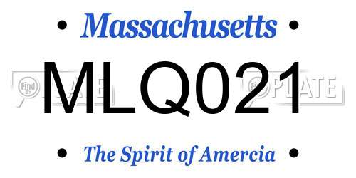 MLQ021 Massachusetts License Plate