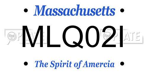 MLQ02I Massachusetts License Plate