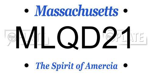 MLQD21 Massachusetts License Plate