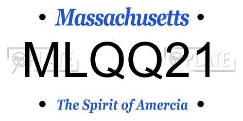 MLQQ21 Massachusetts License Plate