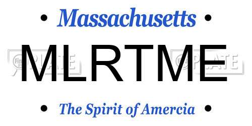 MLRTME Massachusetts License Plate