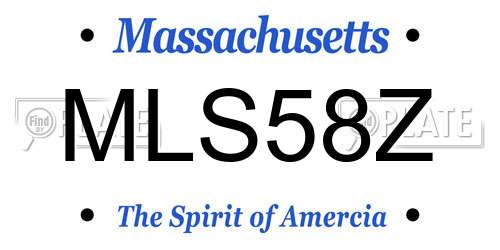 MLS58Z Massachusetts License Plate