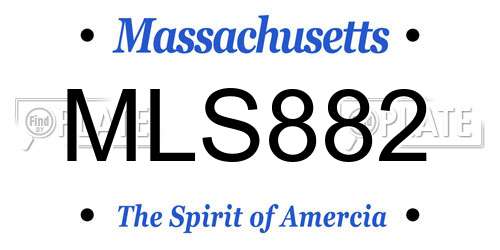 MLS882 Massachusetts License Plate