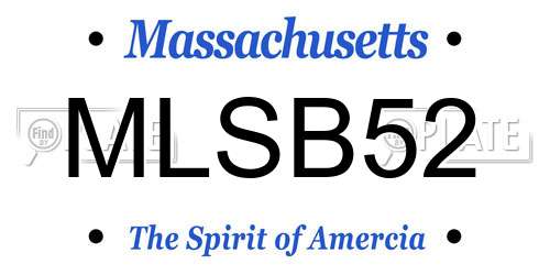 MLSB52 Massachusetts License Plate