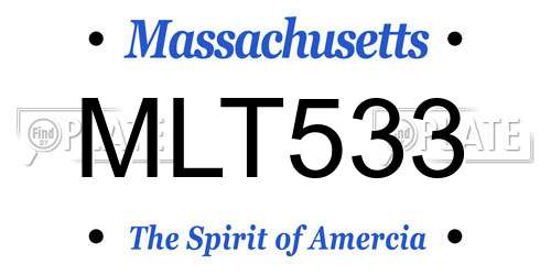 MLT533 Massachusetts License Plate