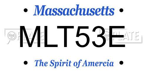 MLT53E Massachusetts License Plate