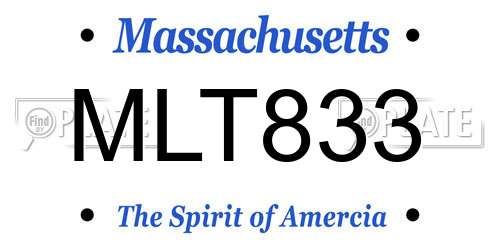 MLT833 Massachusetts License Plate